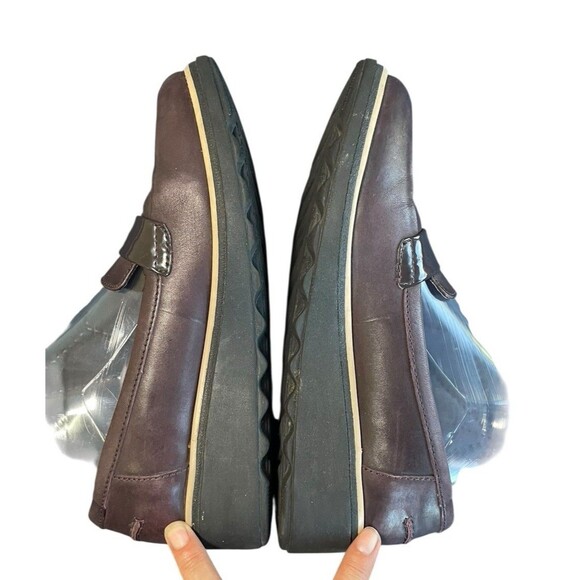 Clarks Collection Soft Cushion Wine‎ Suede Wedge Loafers 13288 Women 7.5 M EUC - Picture 3 of 9